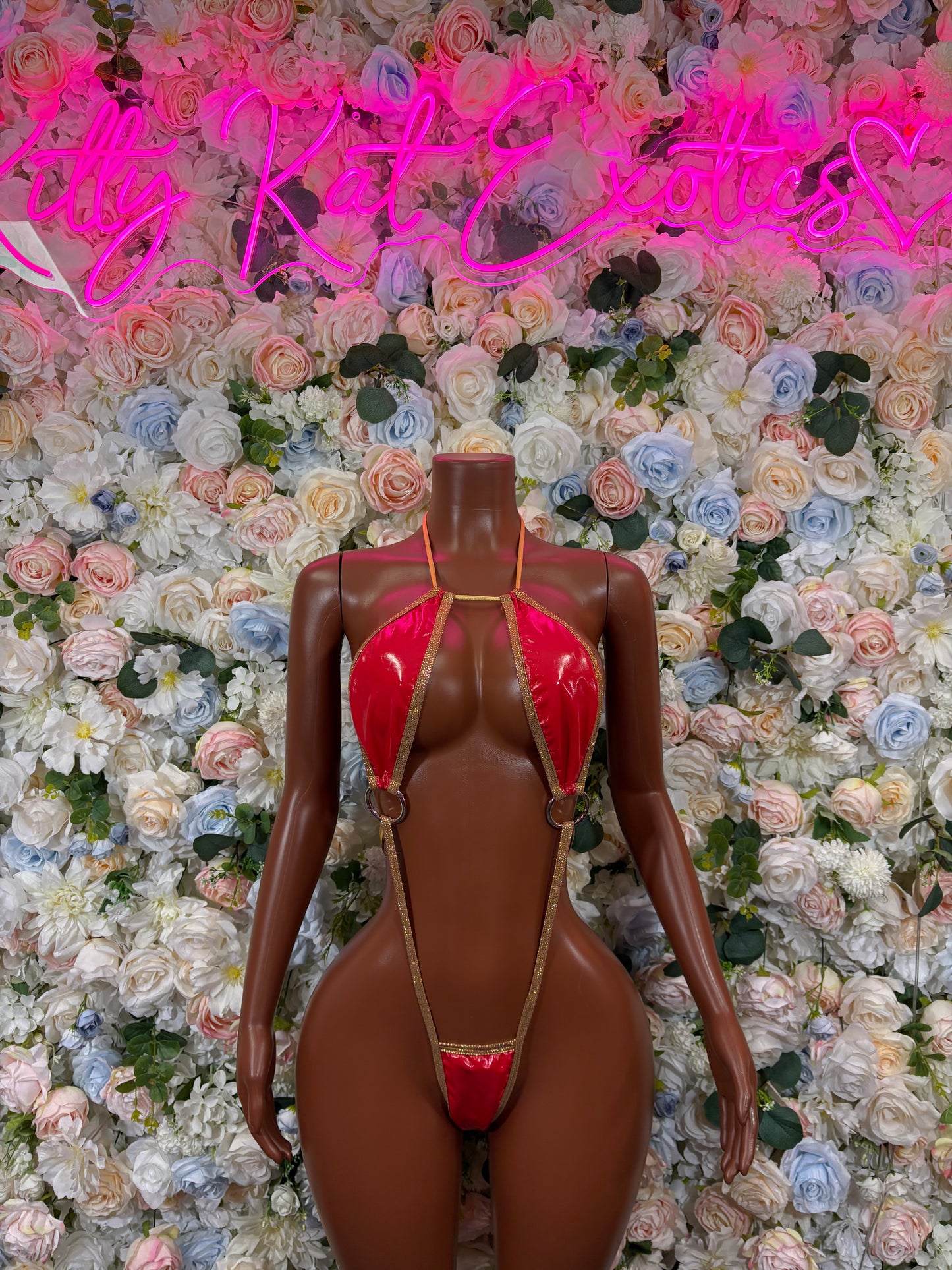 Matte Red Festival Bodysuit Women - Rave Outfit Exotic Dancewear Clubwear Bottle Girl Bodysuit