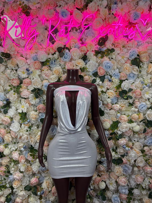 New Years Eve Dress Silver Metallic - Dress Exotic Dancewear for Performers, Raves, & Festival Clothing