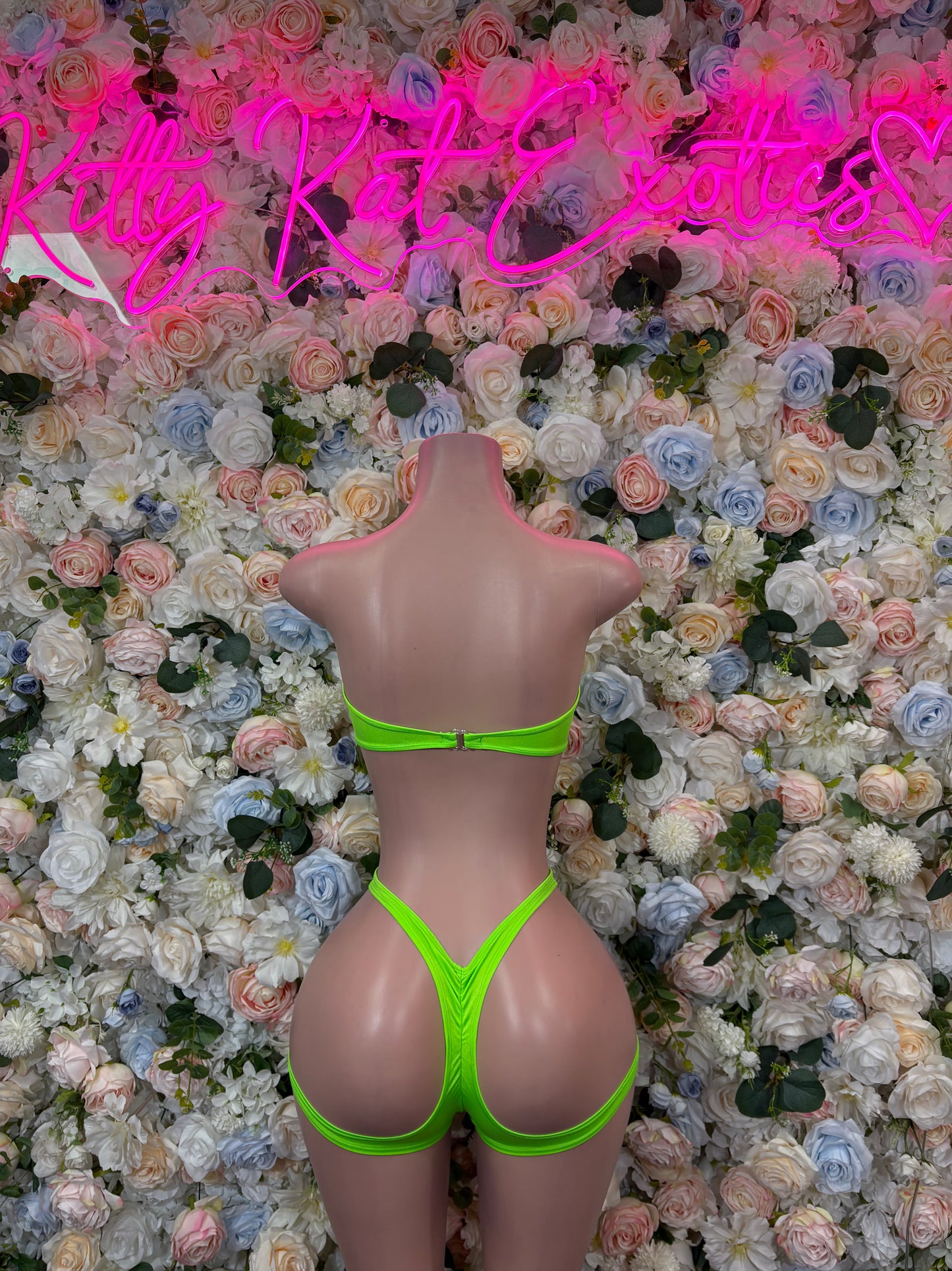 Neon Green - Two Piece Exotic Dancewear Rave Festival Outfit