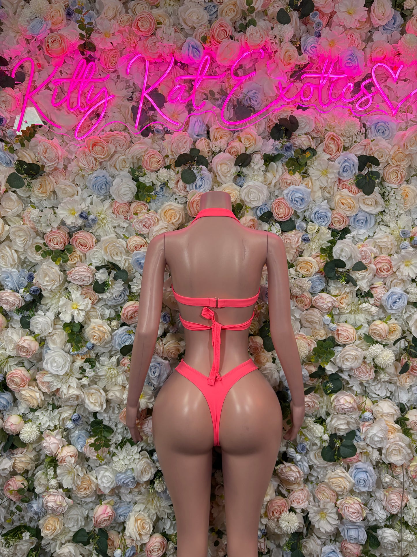 Coral Two Piece Exotic Dancewear Rave Festival Outfit