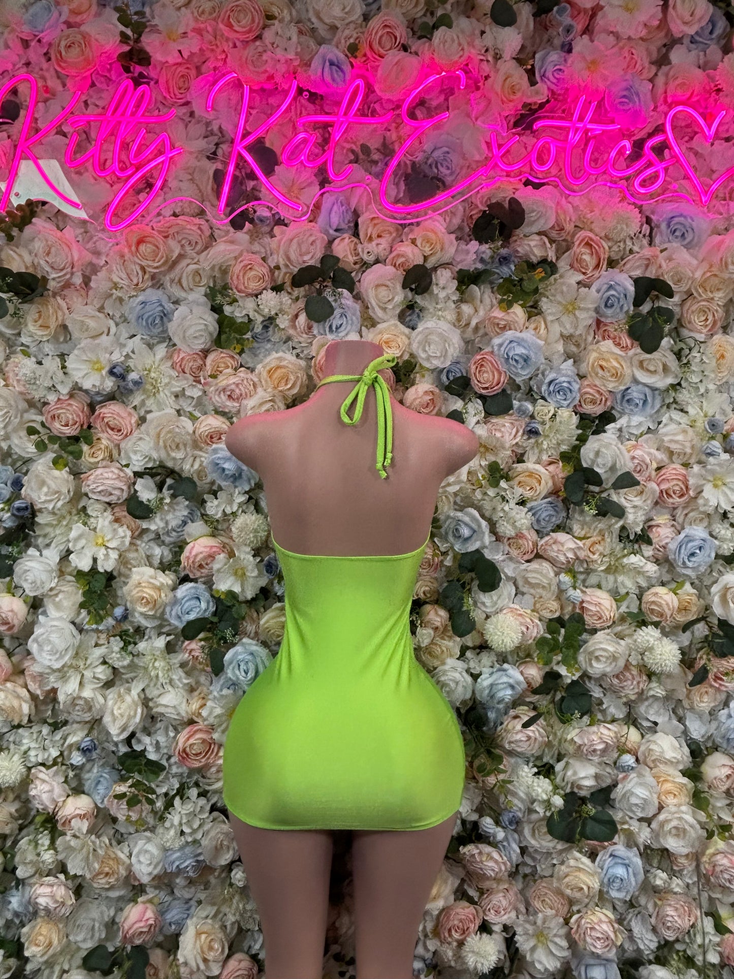 Neon Green Dress - Sexy Formal Evening Dress, Exotic Dancewear, Date Night Outfit, Rave Festival Clubwear