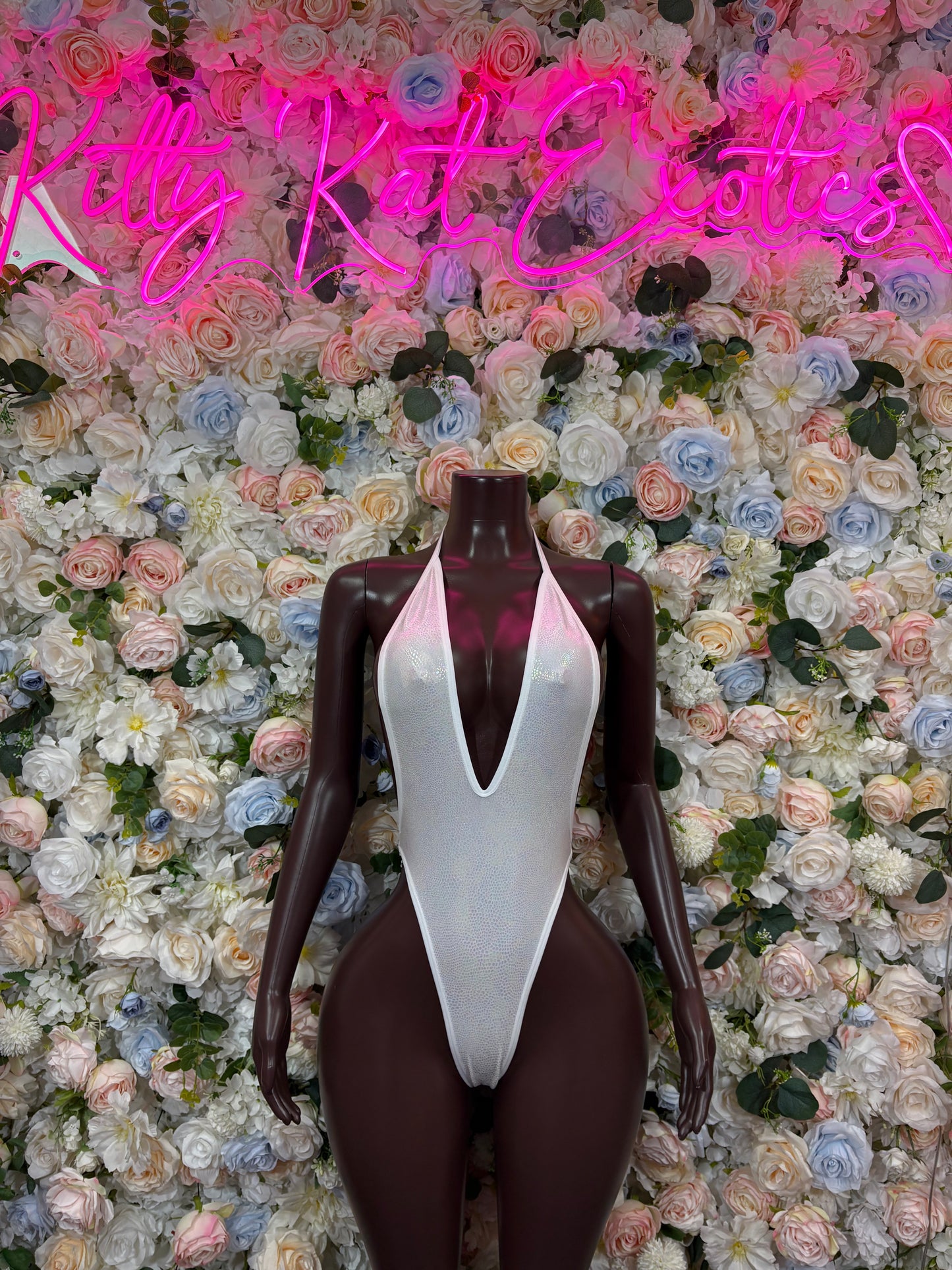 Bartender Bodysuit Summer White Design | Exotic Dancewear for Performers, Rave Outfits