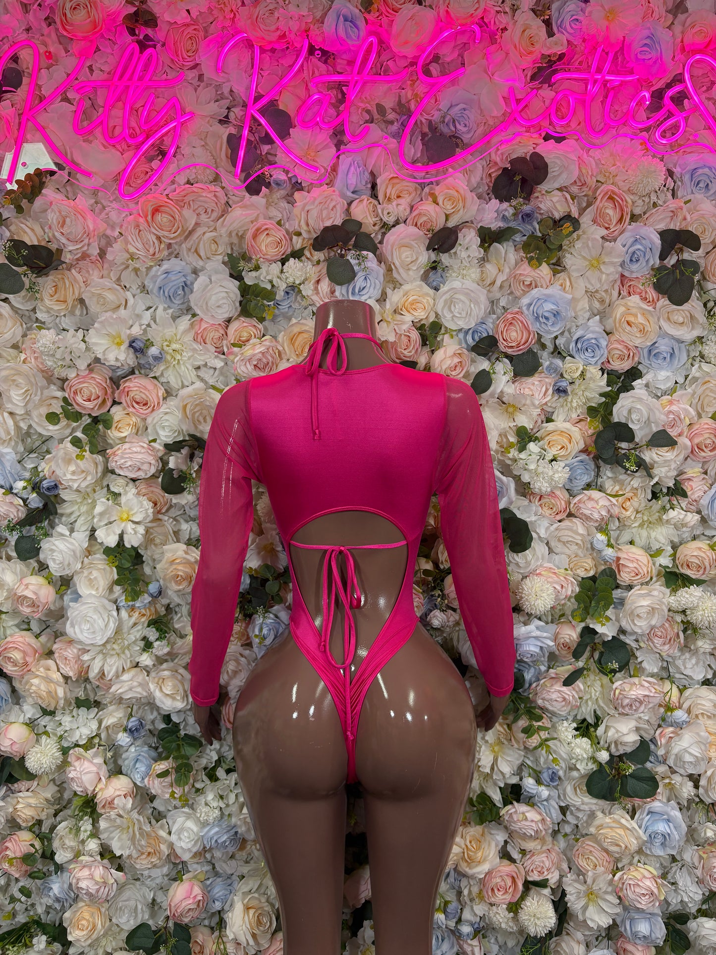 Pink Bottlegirl Bodysuit | Lace-Up Festival Rave Outfit Clubwear One Piece