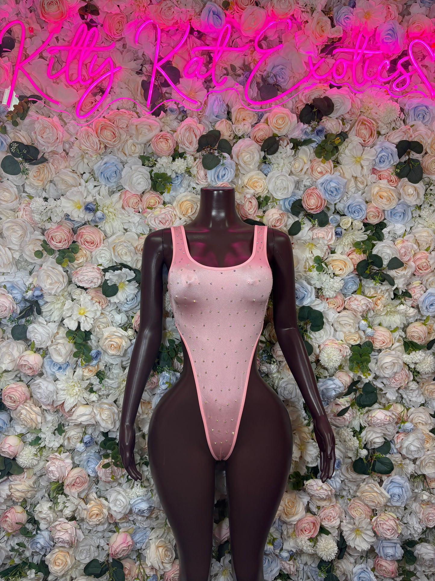 Pink Rhinestone One Piece - Festival Dancewear