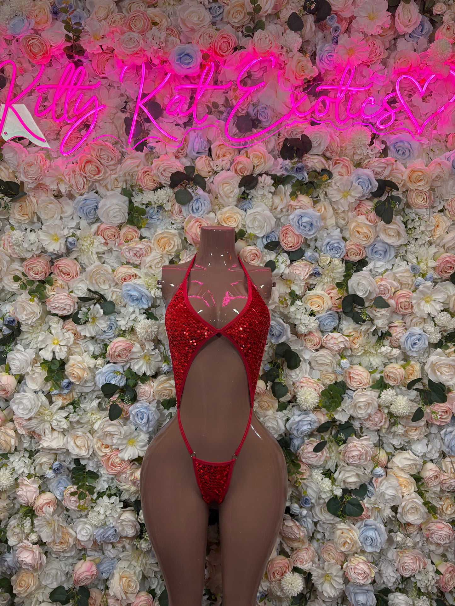 Red Bodysuit Rave Festival Outfit Women - Exotic Dancewear Stripper Clubwear Bottle Girl Ravewear