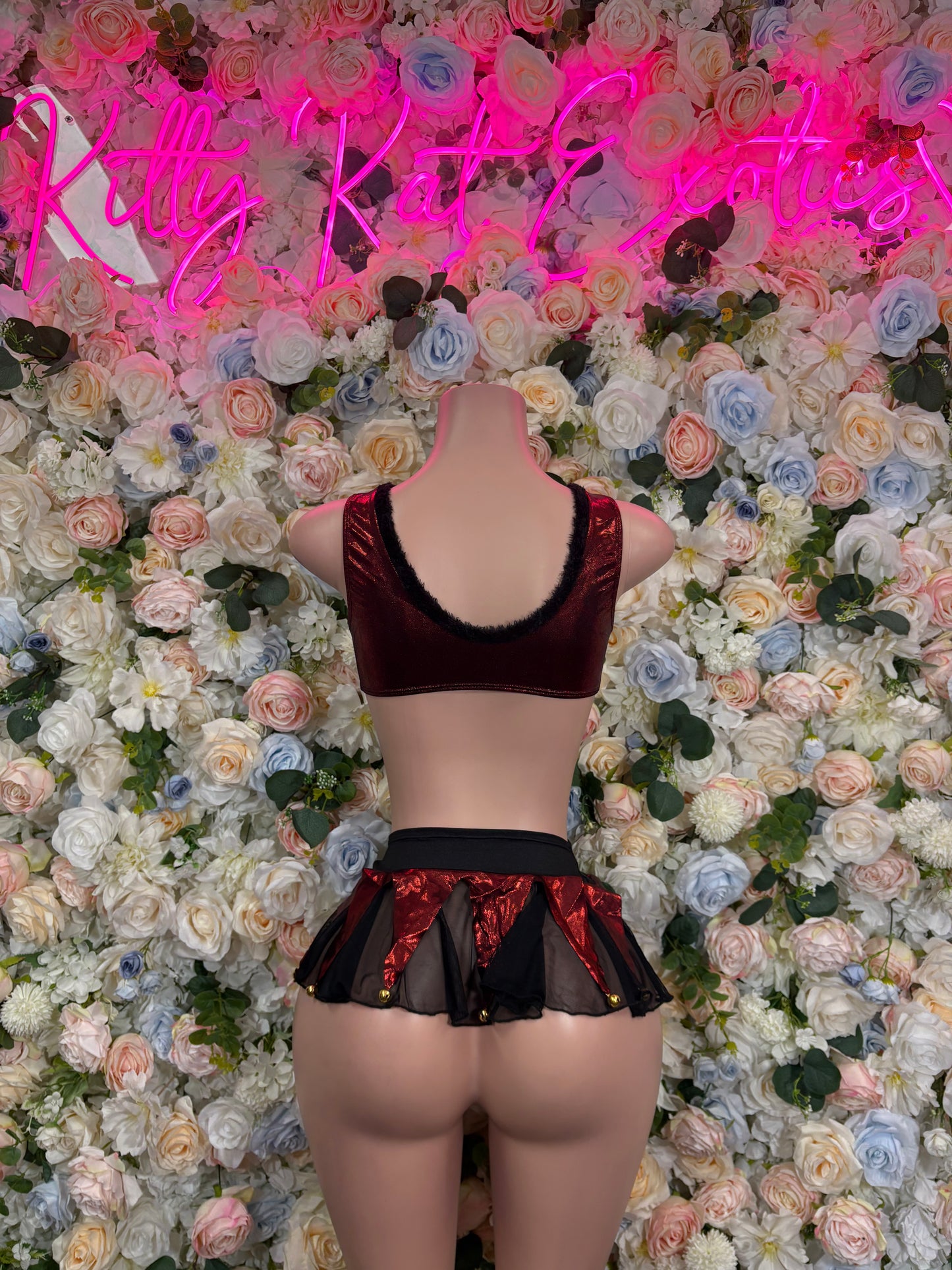 Christmas Two Piece Skirt Set - Holiday Design | Exotic Dancewear for Performers, Bottlegirl Bartender