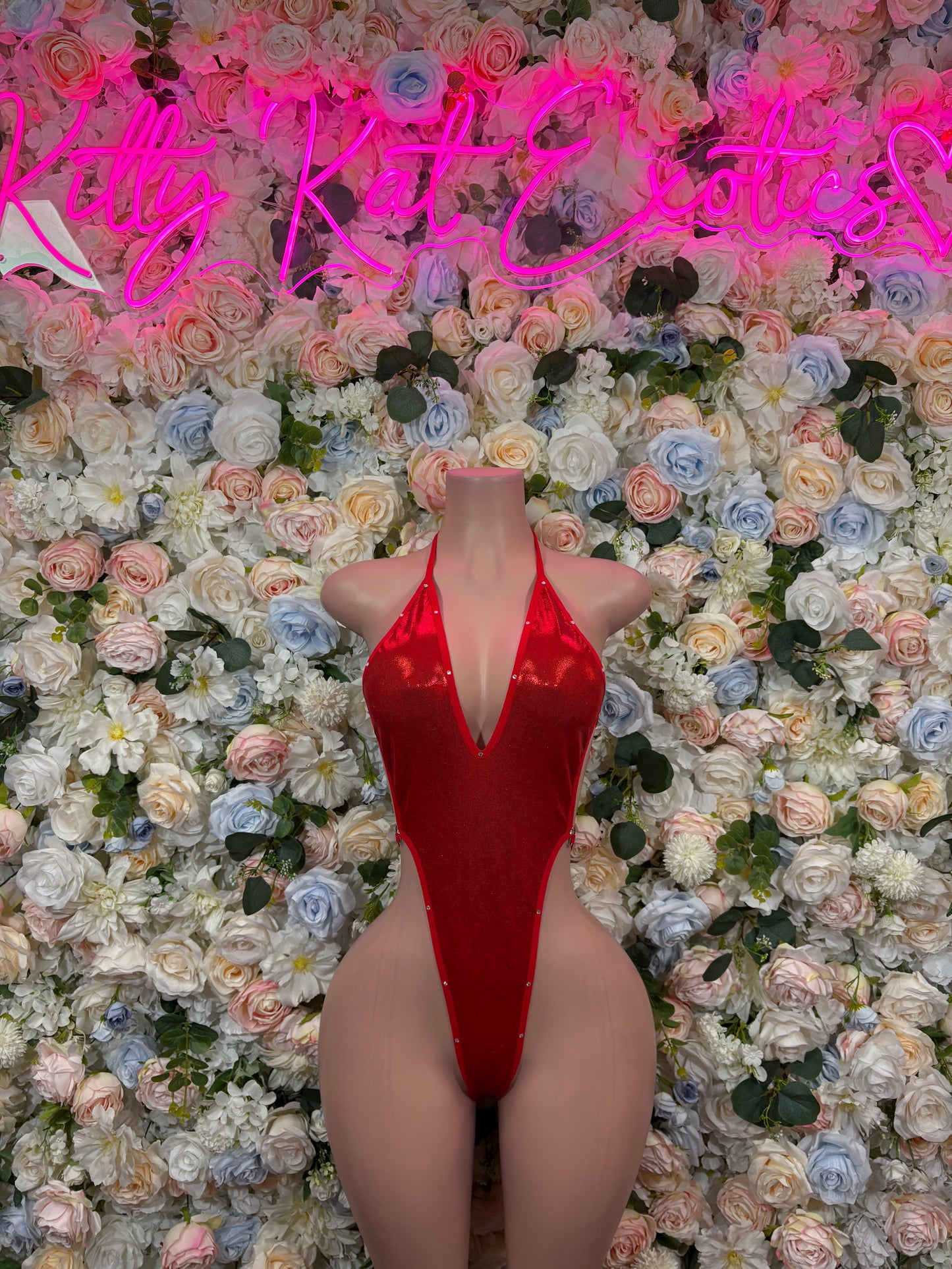 Ravewear Bodysuit Red Festival Outfit - Exotic Dancewear