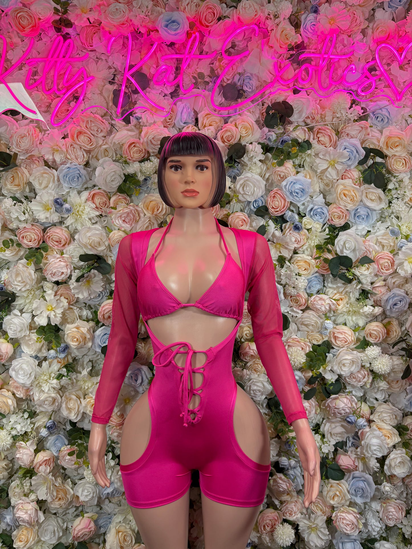 Bottlegirl Outfit One-Piece Pink Bodysuit   Bartender  | Exotic Dancewear Festival wear