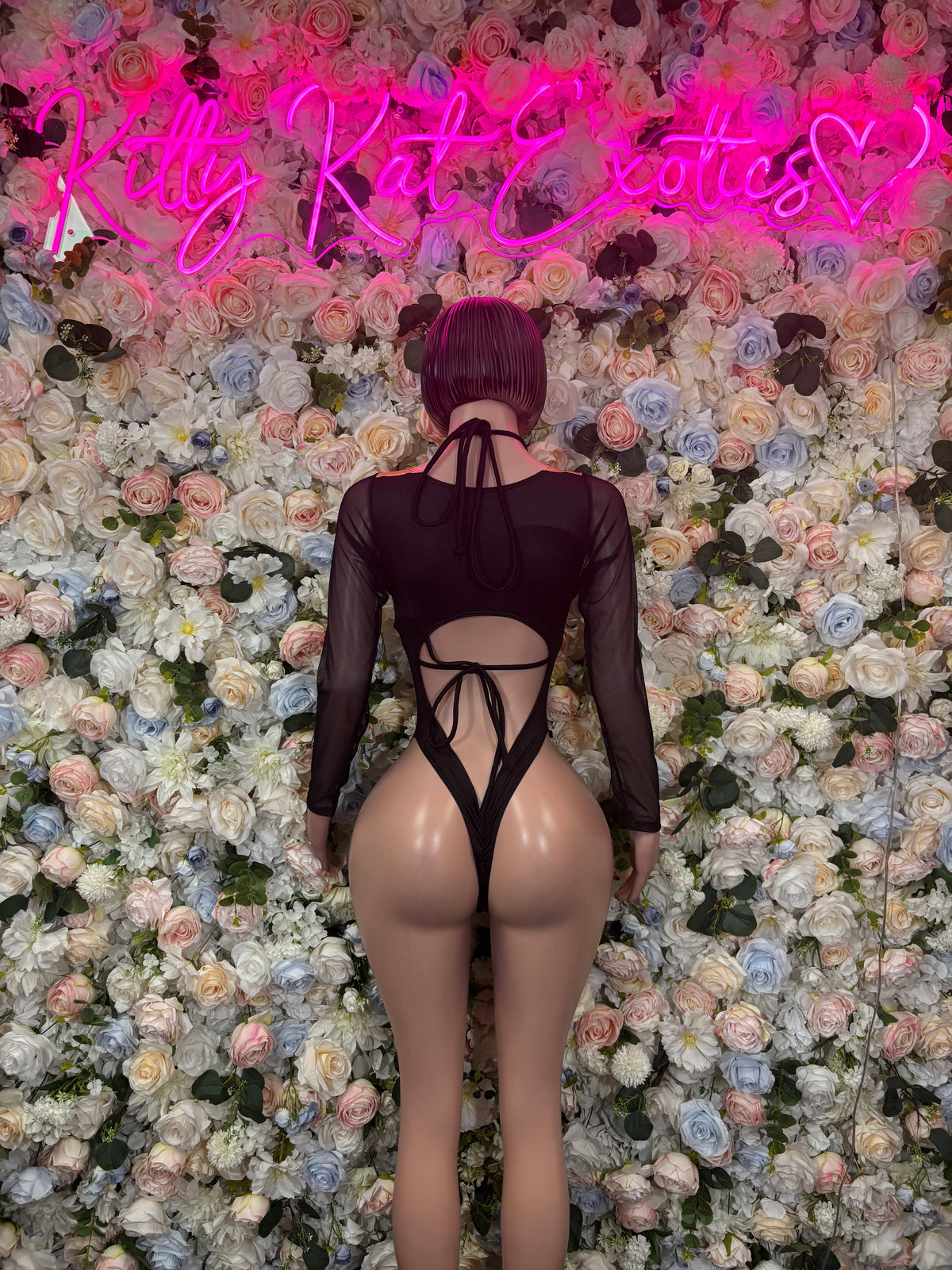 Bottlegirl Gold Mesh Sleeve Cutout Bodysuit | KittyKatExotics