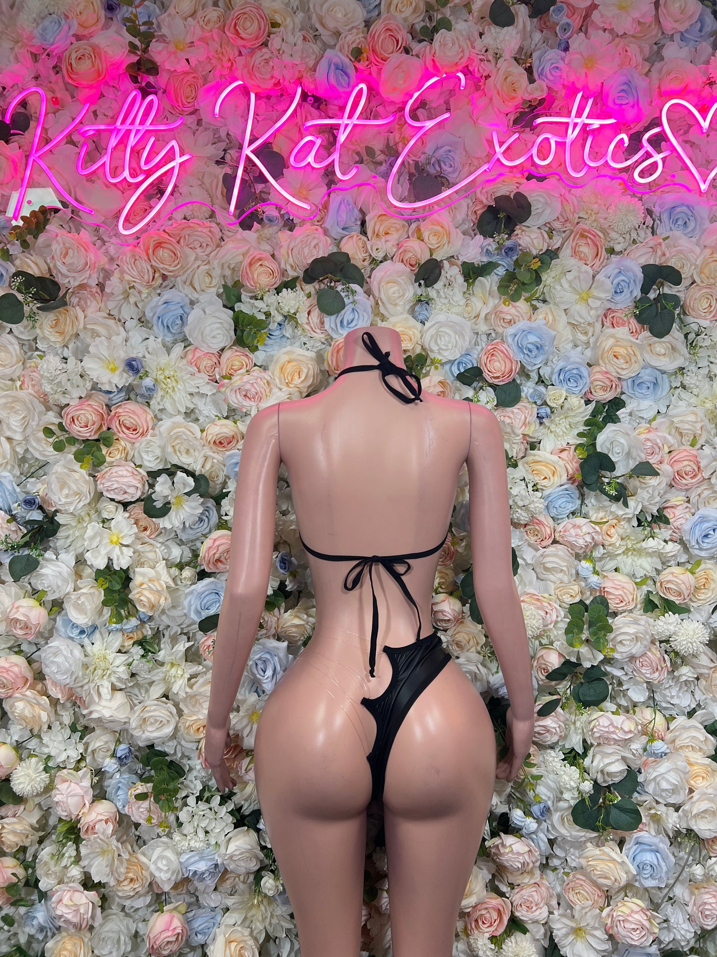 Matte Black Latex Two Piece  Bikini – Rave Festival Outfit Bottlegirl Exotic Dance Clubwear Outfit