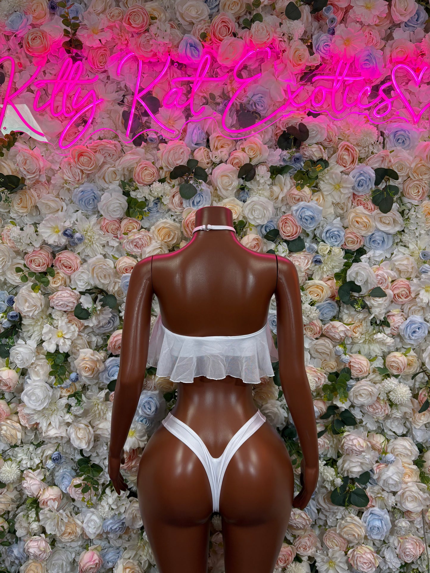 White Two Piece Exotic Dancewear Rave Festival Outfit