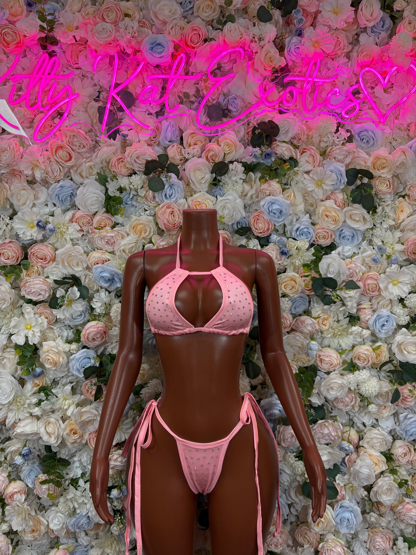 Pink Rhinestone Bikini Exotic Dancewear