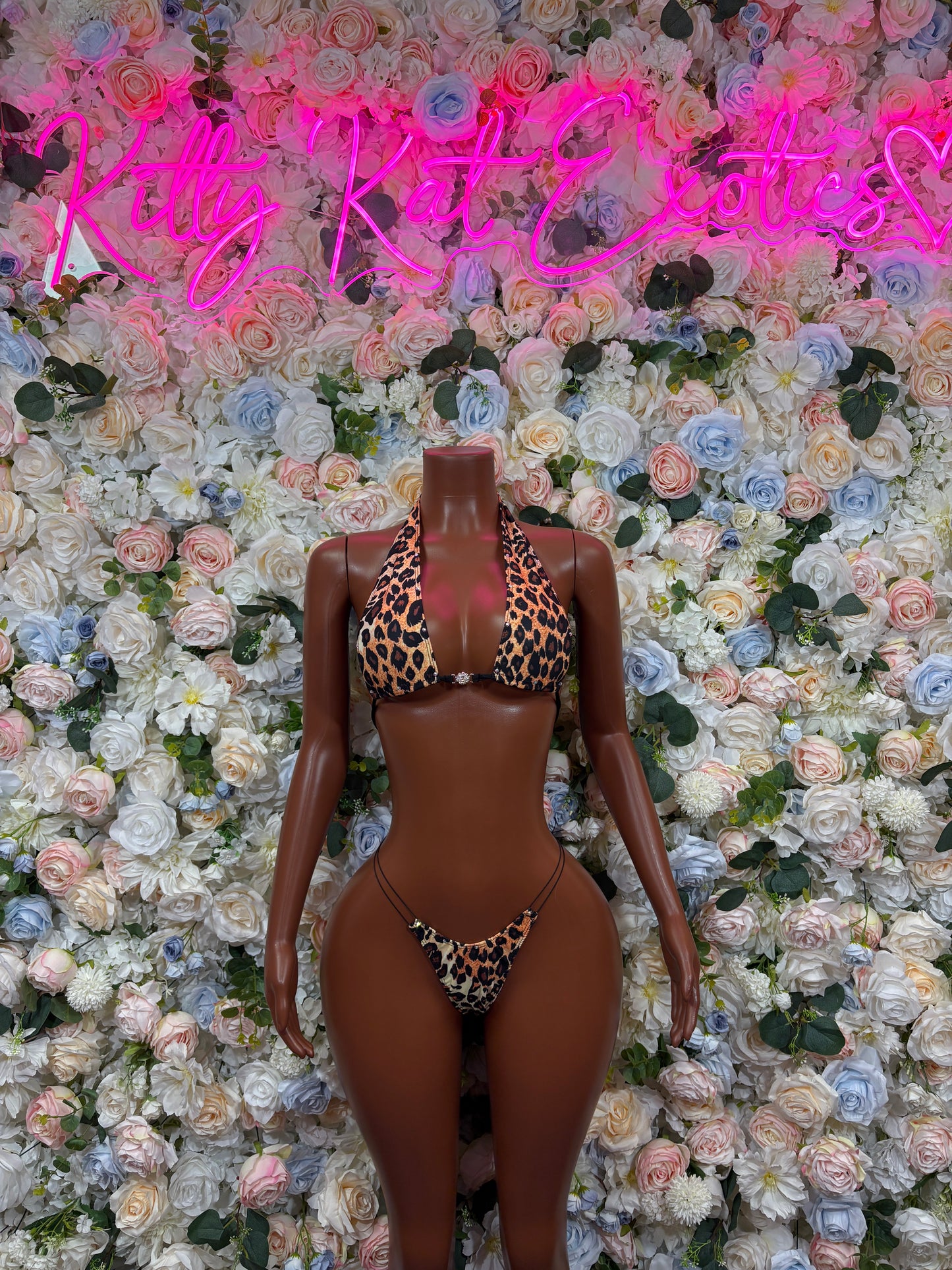 Leopard Print Exotic Dancewear  - Two Piece Bikini  Festival Outfit, EDM Dancewear, Party Clubwear