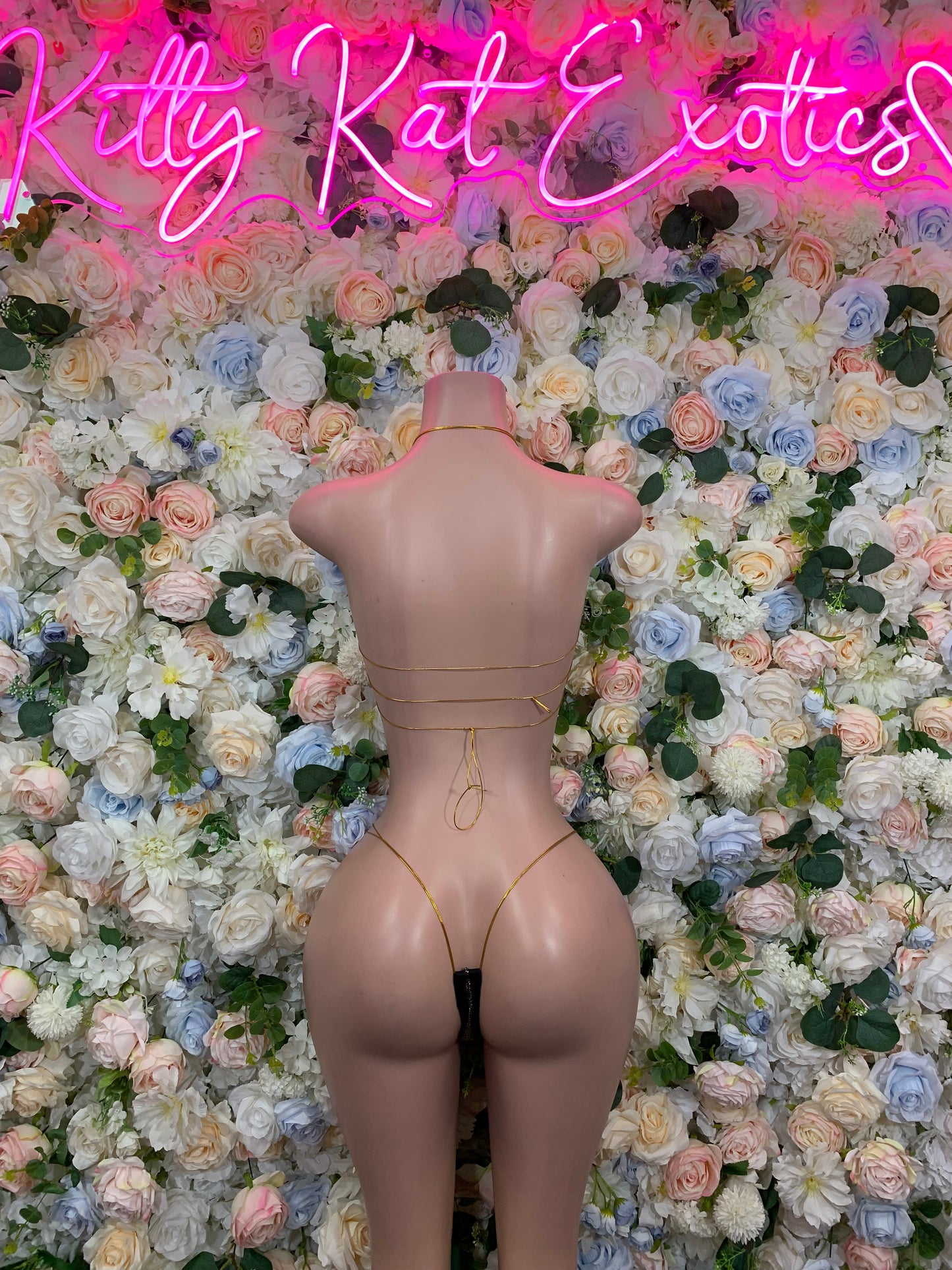 Gold Metallic Print Bikini Two-Piece  – Summer Festival & Rave Wear Exotic Dancewear