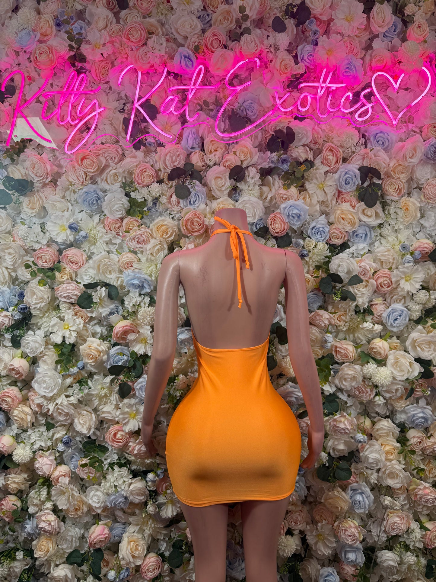 Orange Club Dress for Women - One Piece Exotic Dancewear Rave Festival Outfit