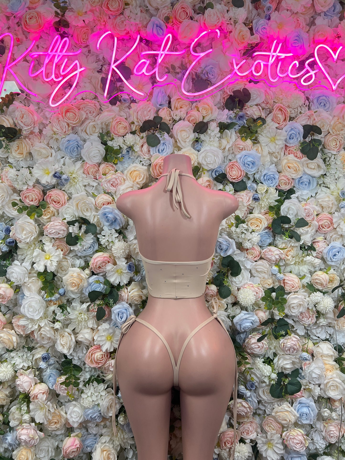 Nude Two Piece Set Exotic Dancewear Performers Rave Festival Wear