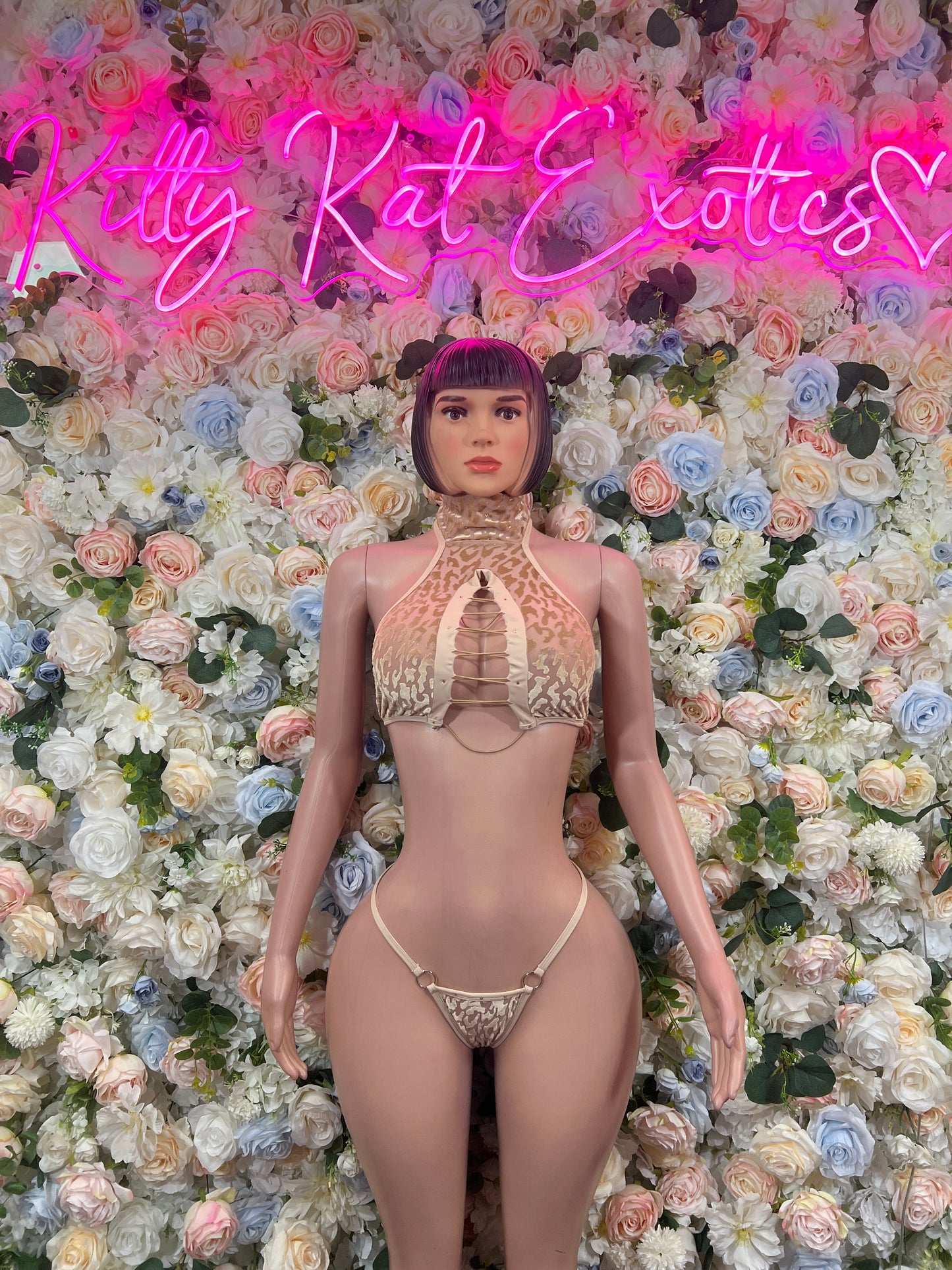 Exotic Dancewear Two Piece Nude Costume For Performer Rave Festival Wear