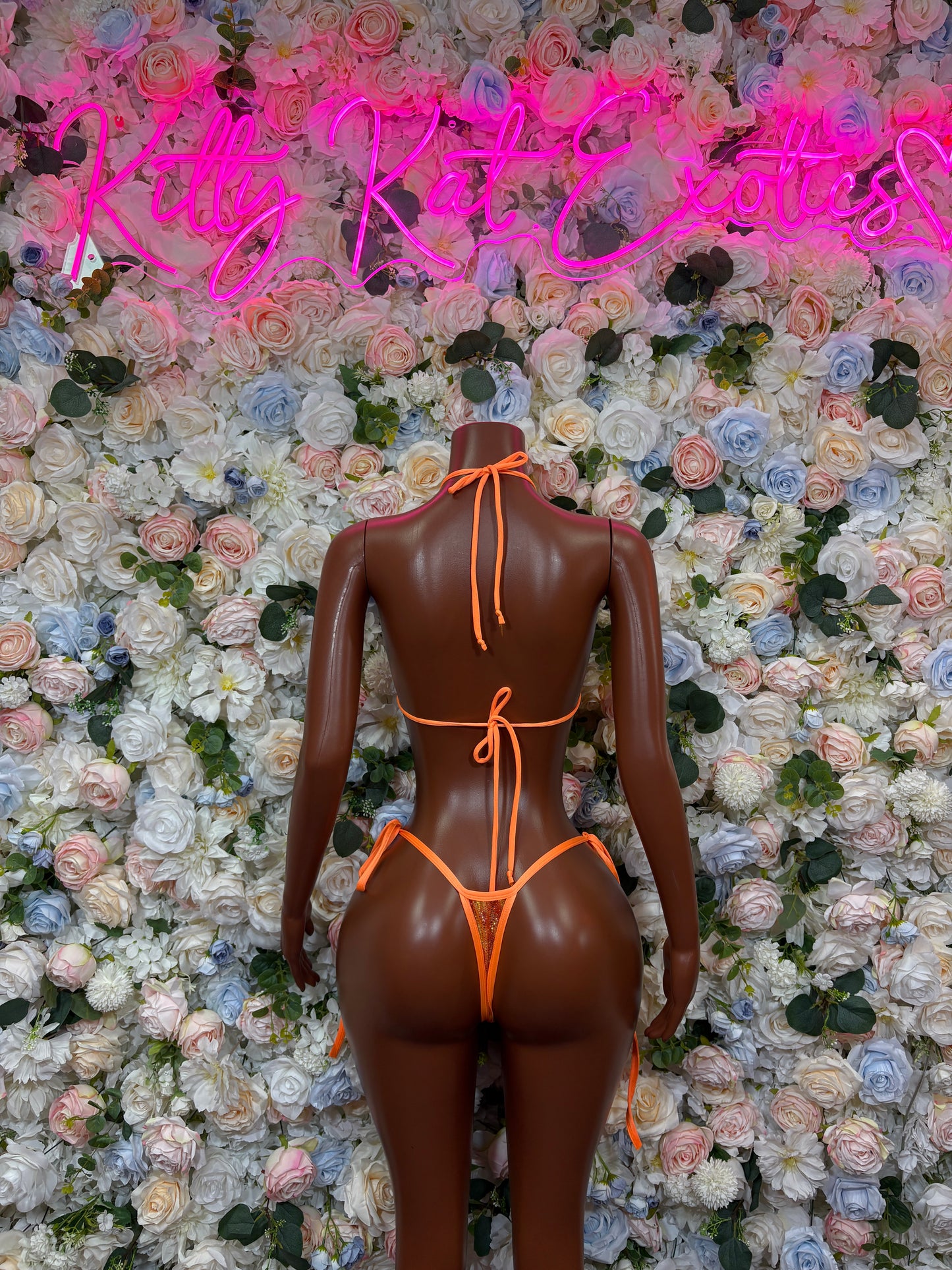 Exotic Dancewear Orange Two-Piece Bikini – Summer Festival & Rave Wear