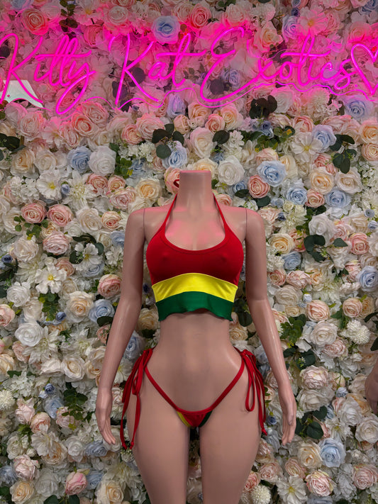 Bolivian Flag Crop Top Bikini Swimsuit Flag Swimwear Beachwear Festival Outfit