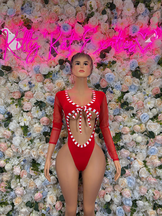 Bottlegirl Outfit Christmas Sexy Santa Bodysuit  Costume Santa Baby Outfit Bartender Dancewear