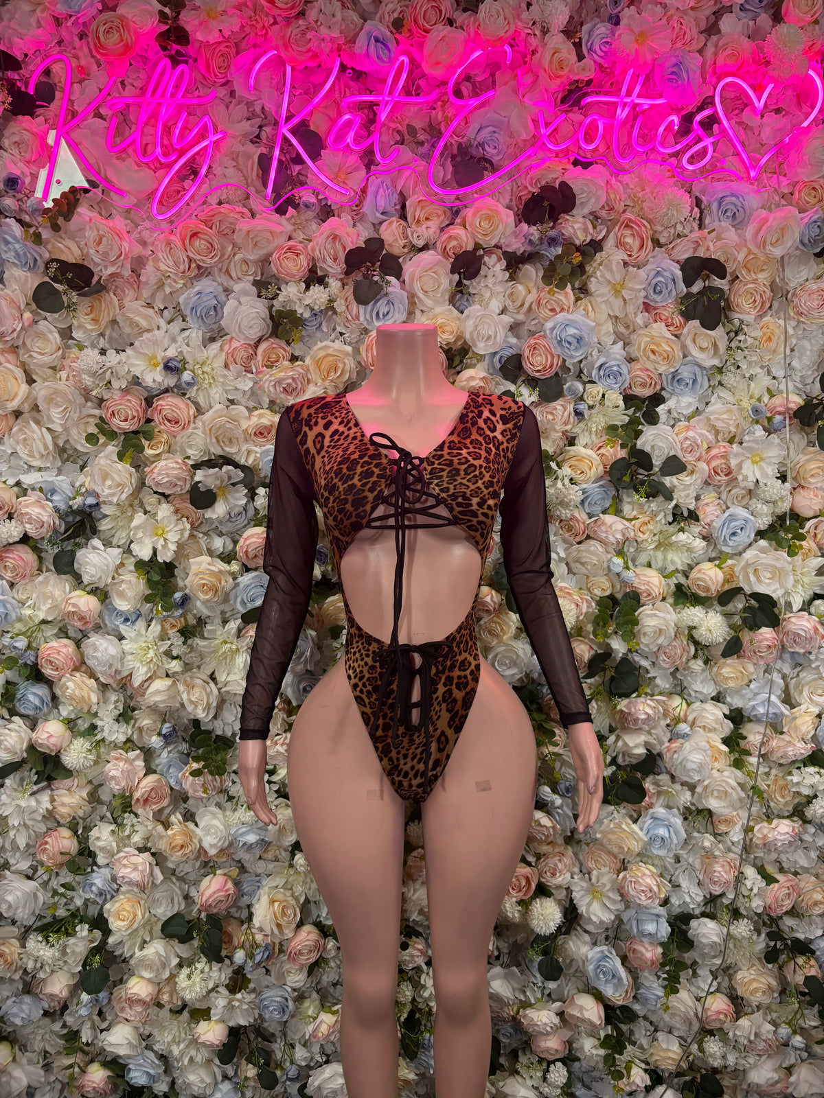 Leopard Print Bottlegirl Bodysuit  - One Piece Bartender Outfit Dancewear, Party Clubwear