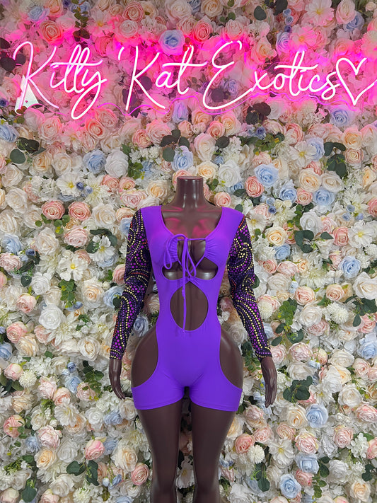 Bartender Outfit- Purple Bodysuit Bottlegirl