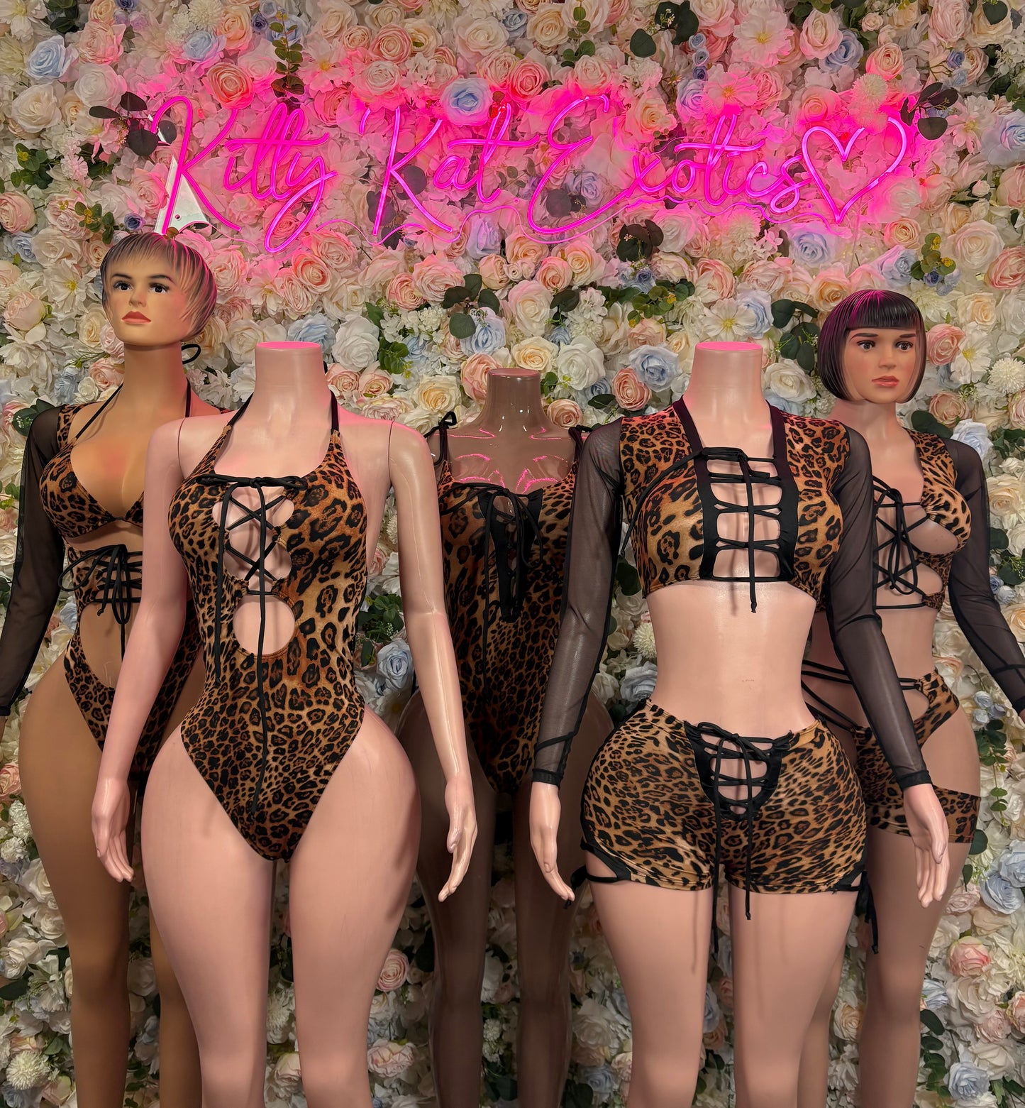 Leopard Print Bottlegirl Bodysuit  - One Piece Bartender Outfit, EDM Dancewear, Party Clubwear