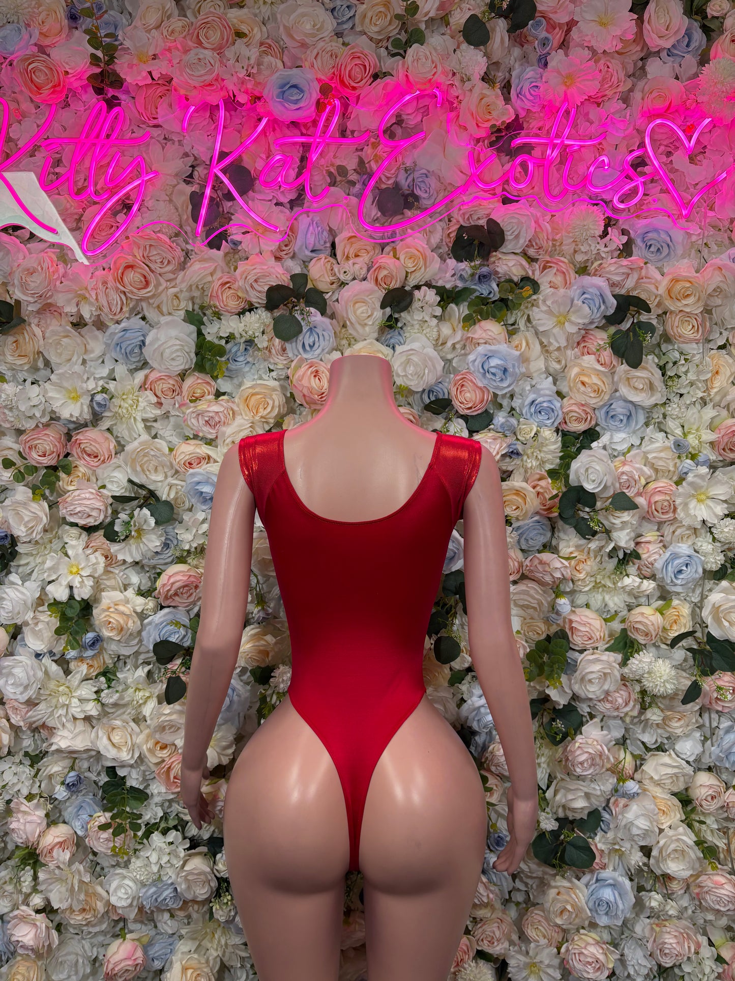 Red Bodysuit Rave Festival Outfit Women - Exotic Dancewear Stripper Clubwear Bottle Girl Ravewear