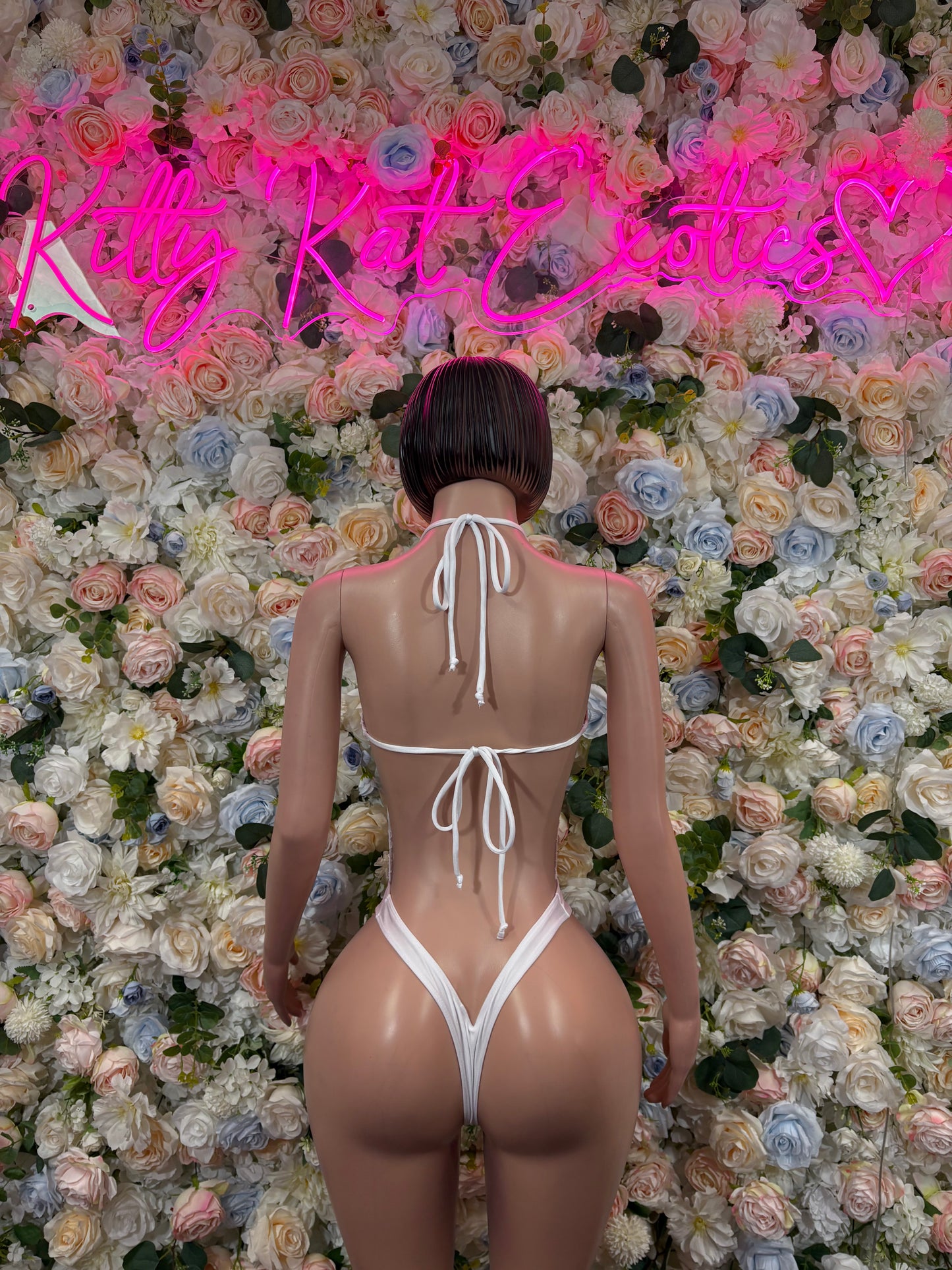 White Lace Festival Bodysuit for Women - Rave Outfit, Exotic Dancewear, Summer Performer Costume