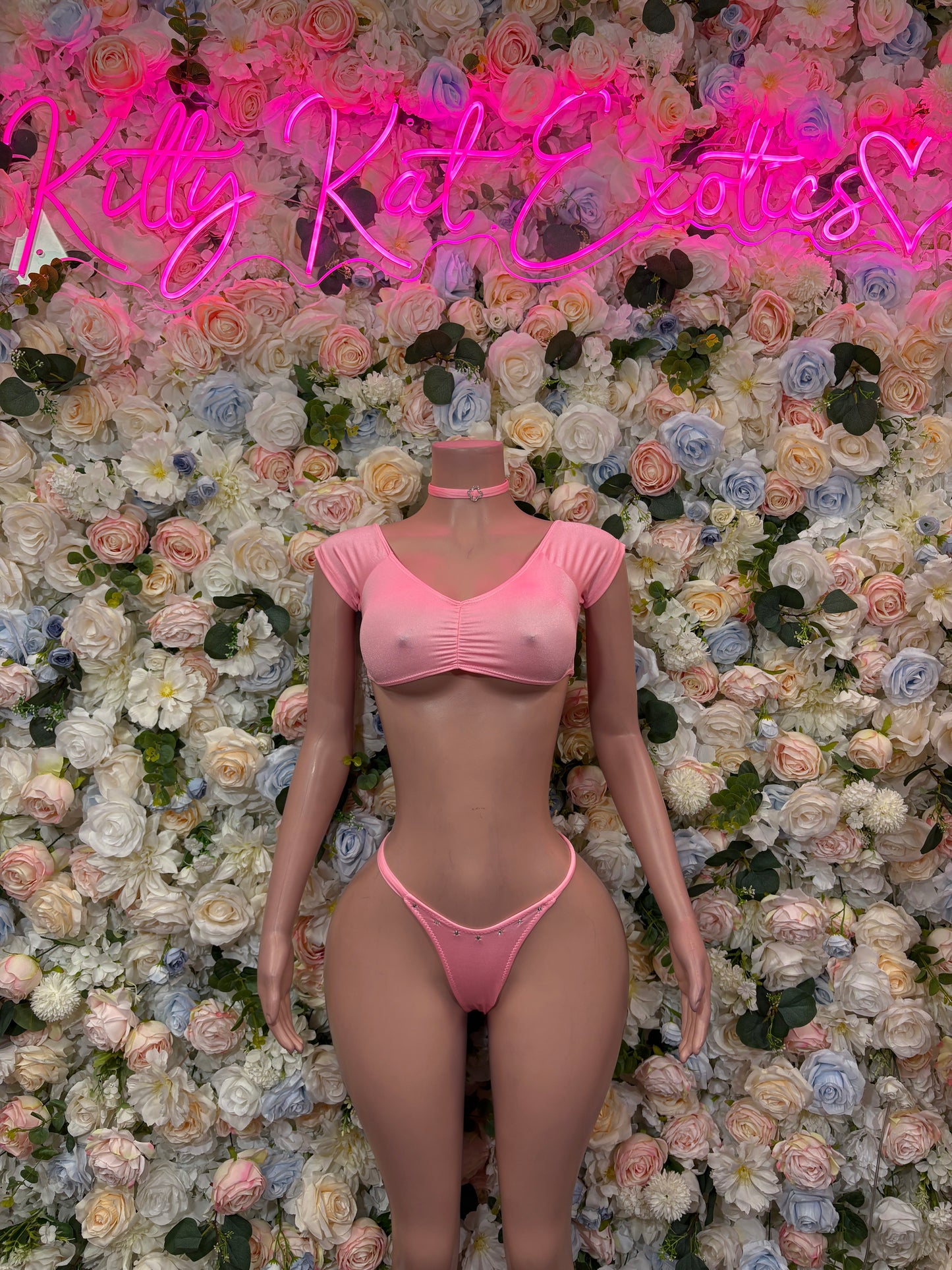 Baby Pink - Two Piece Exotic Dancewear Rave Festival Outfit