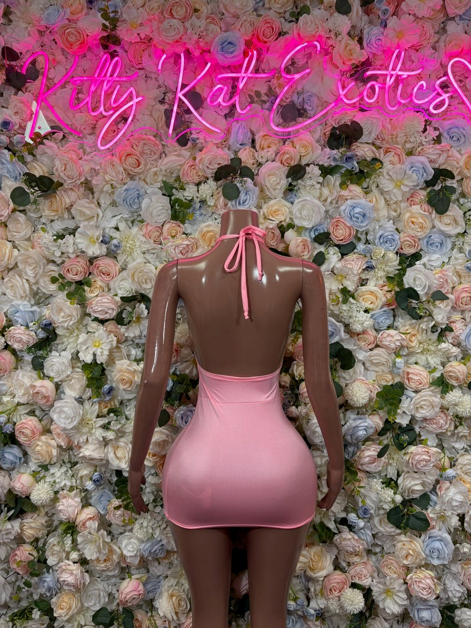 Bartenders Baby Pink Dress Rave Festival Outfit Women - Bartenders Clubwear Bottle Girl Ravewear