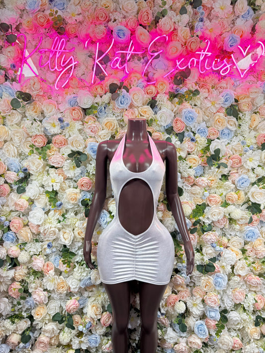 Dress White Metallic - Dress Exotic Dancewear for Performers, Raves, & Festival Clothing