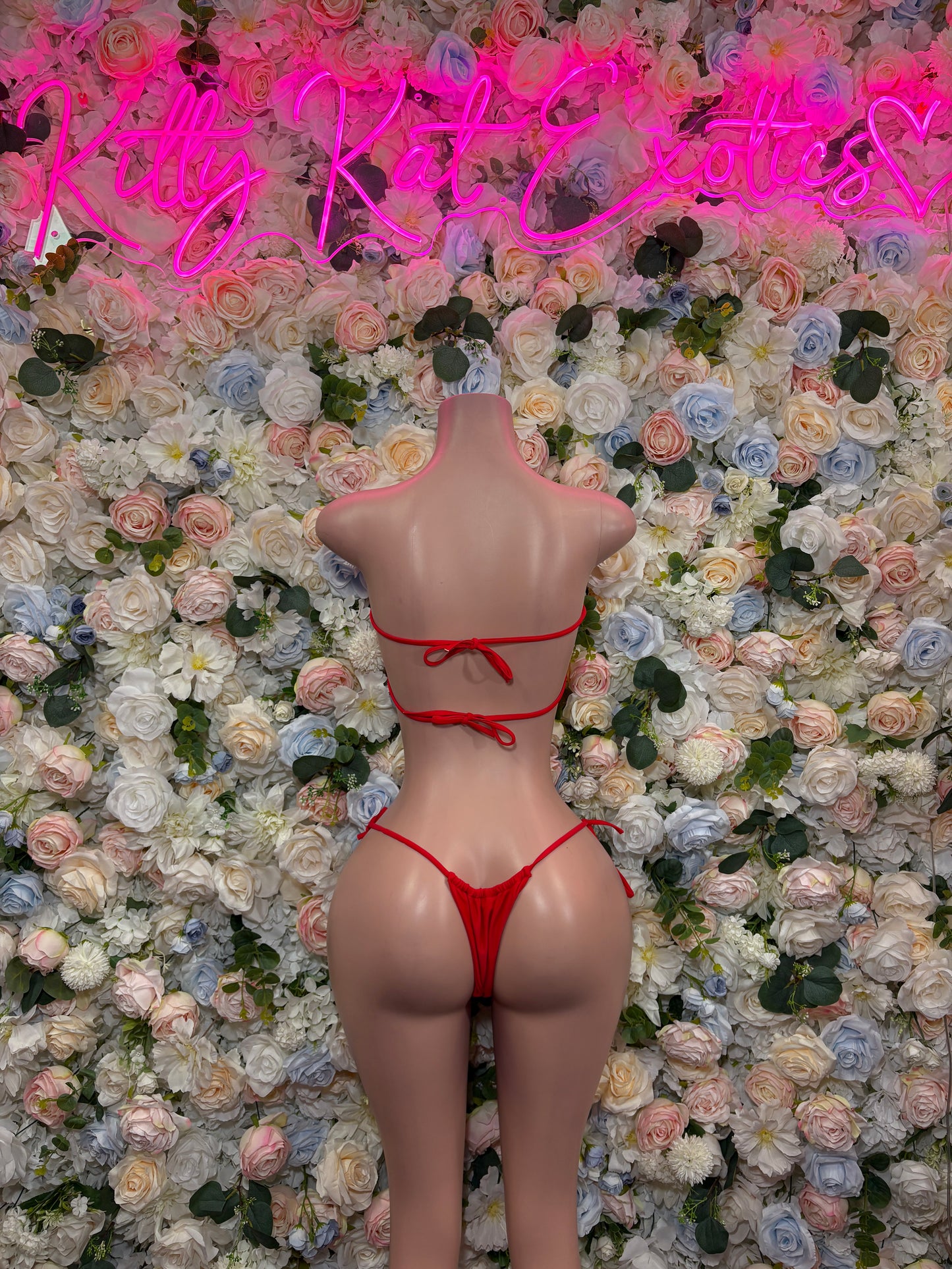 Red Two Piece Bikini Exotic Dancewear Rave Festival Outfit
