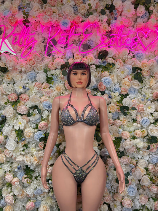 Black Rhinestone Bikini Exotic Dancewear