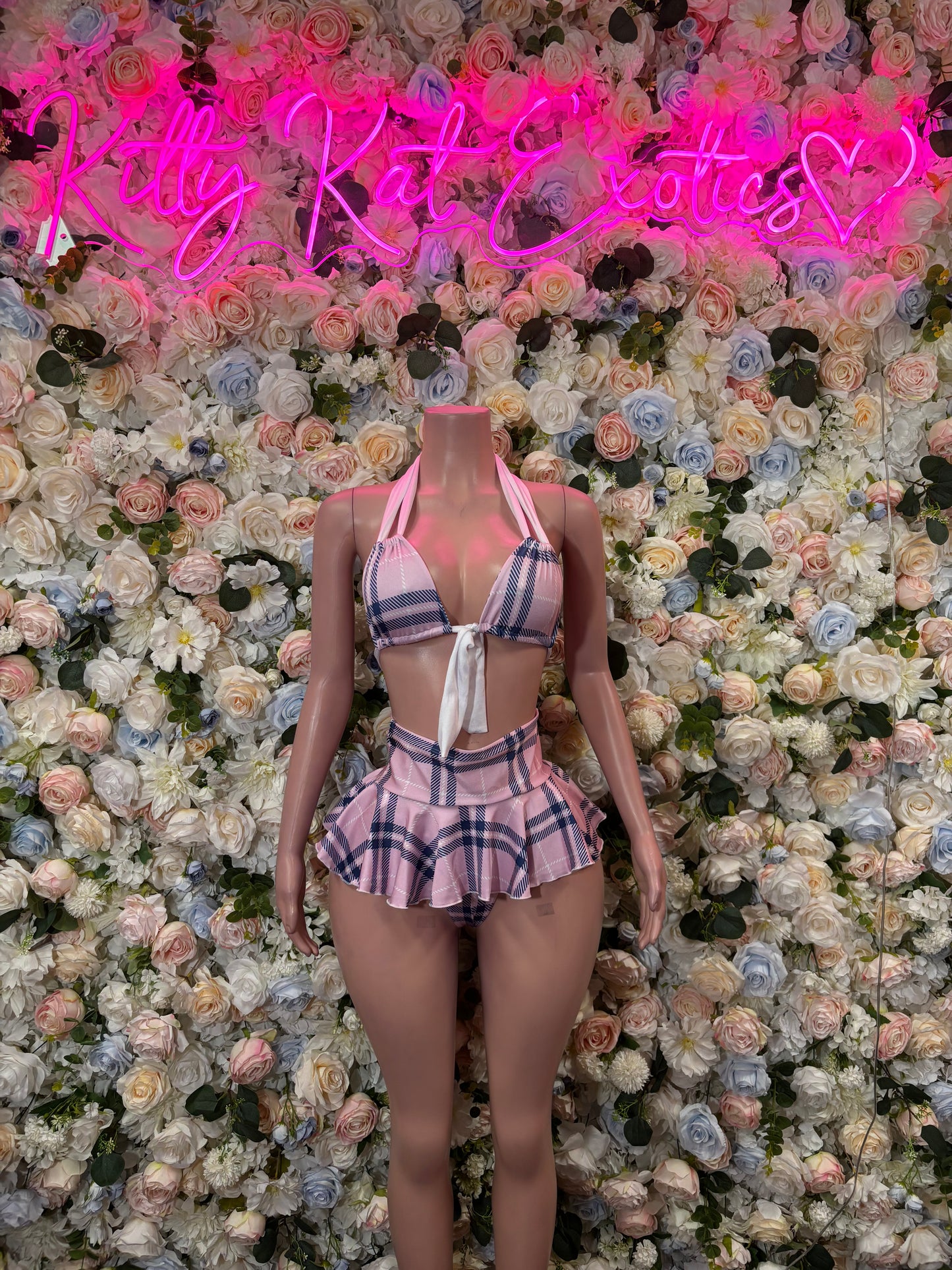 Pink Plaid Two Piece Skirt Set – Festival Rave Wear