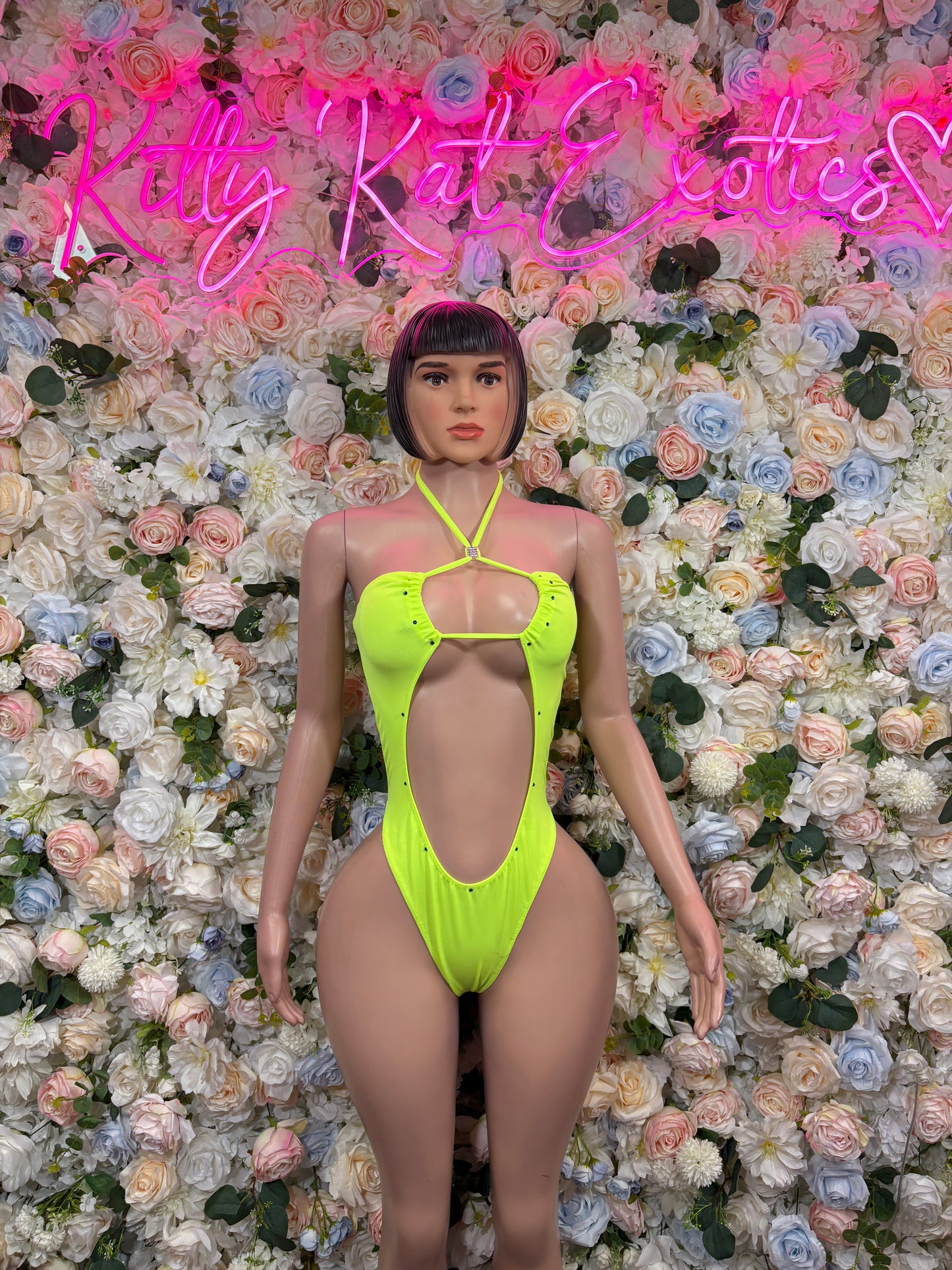 Ravewear One-Piece  Bodysuit - Neon Green  | Exotic Dancewear for Performers, Raves, & Festival Clothing