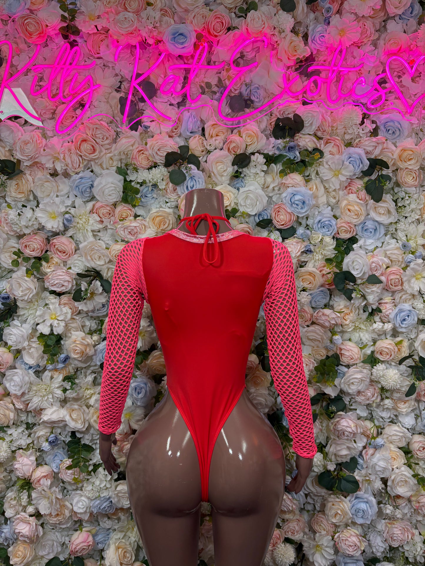 Bottlegirl Bodysuit Pink Crushed  Metallic Bodysuit - Exotic Dancewear, Rave Outfit