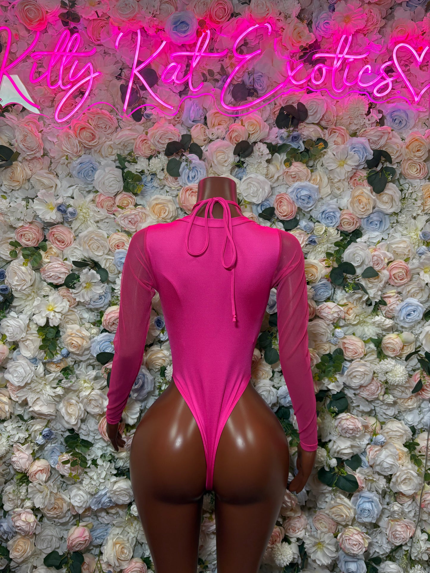 Bottlegirl Bodysuit Hot Pink Cheetah Metallic  - One Piece Bartender Outfit,  Dancewear, Party Clubwear