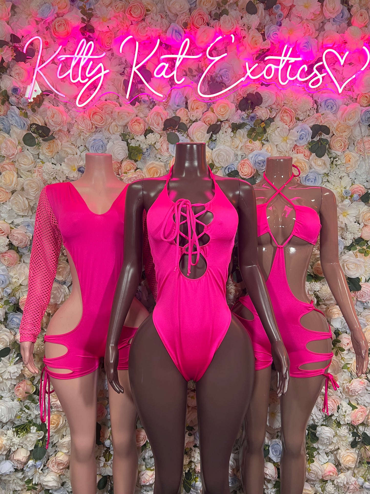 Pink Bottlegirl Bodysuit  - One Piece Bartender Outfit,  Dancewear, Party Clubwear