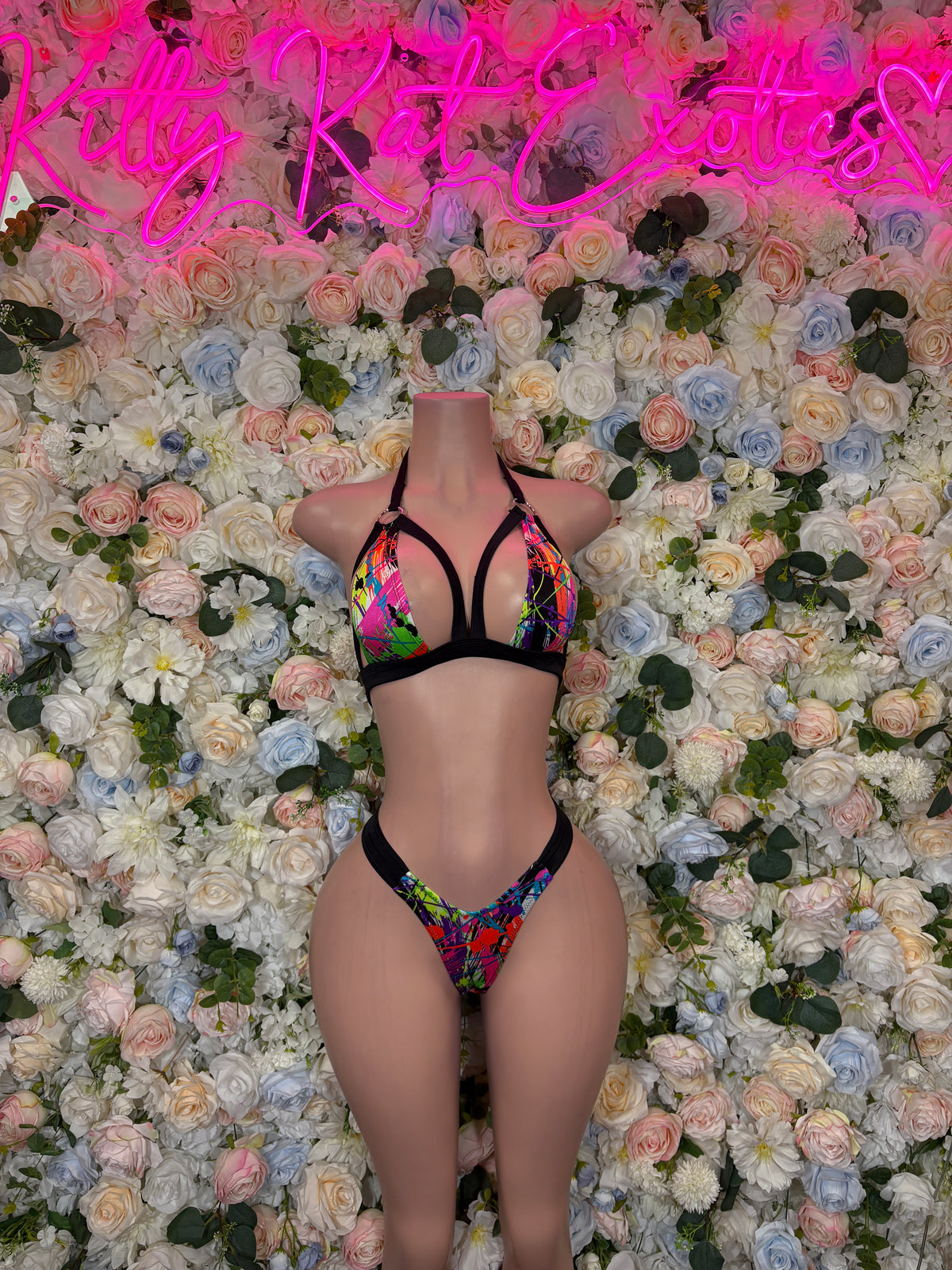 Multicolor Bodysuit -  Two Piece Festival Outfit,  Dancewear