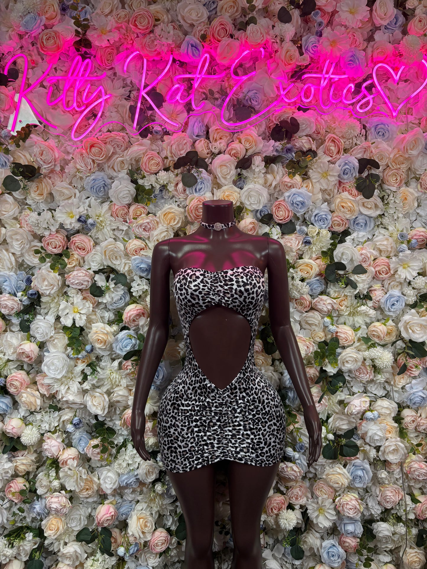 Leopard Print Dress  - One Piece Club Outfit, Womens Exotic Dancewear