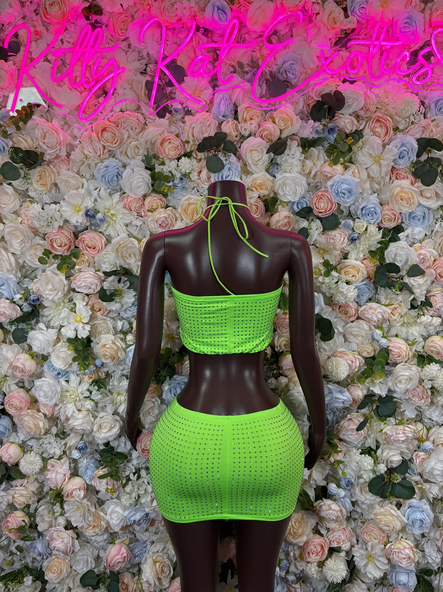Neon Green Skirt Set - Exotic Dancewear Rave Festival Outfit Clubwear for Women