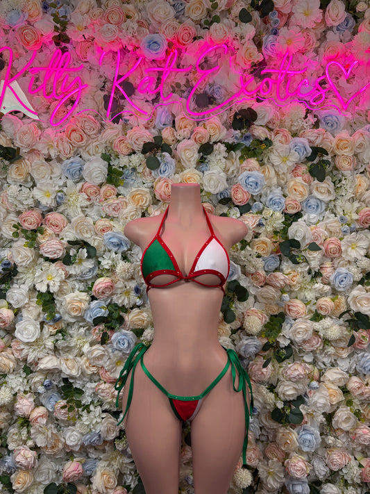 Mexican Flag Bikini Set | Festival Two-Piece Swimsuit