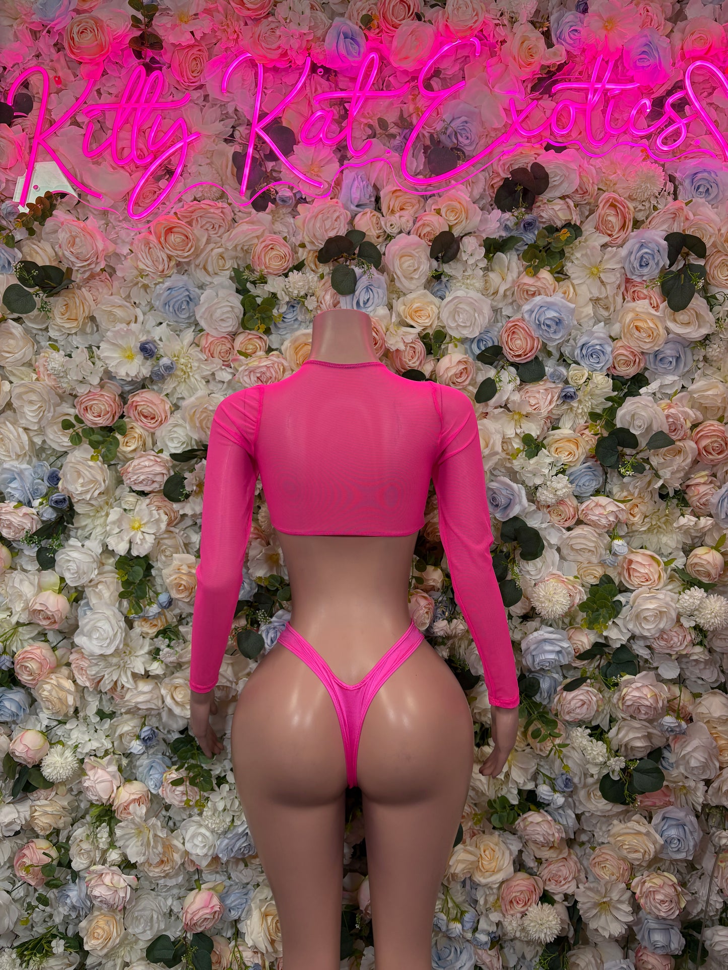 Pink Two Piece Bartender Set Exotic Dancewear Rave Festival Outfit