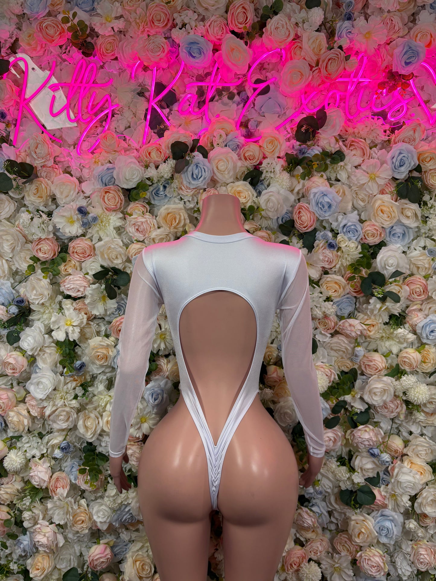 Bottlegirl Bodysuit Silver Cheetah One Piece - Hologram Design | Exotic Dancewear for Performers, Raves