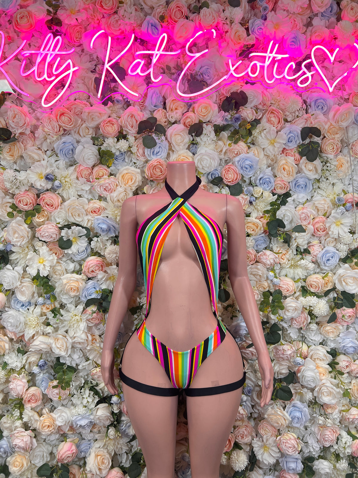 Rave Bodysuit One-Piece Multicolor Oufit– Exotic Dance & Rave Clothing