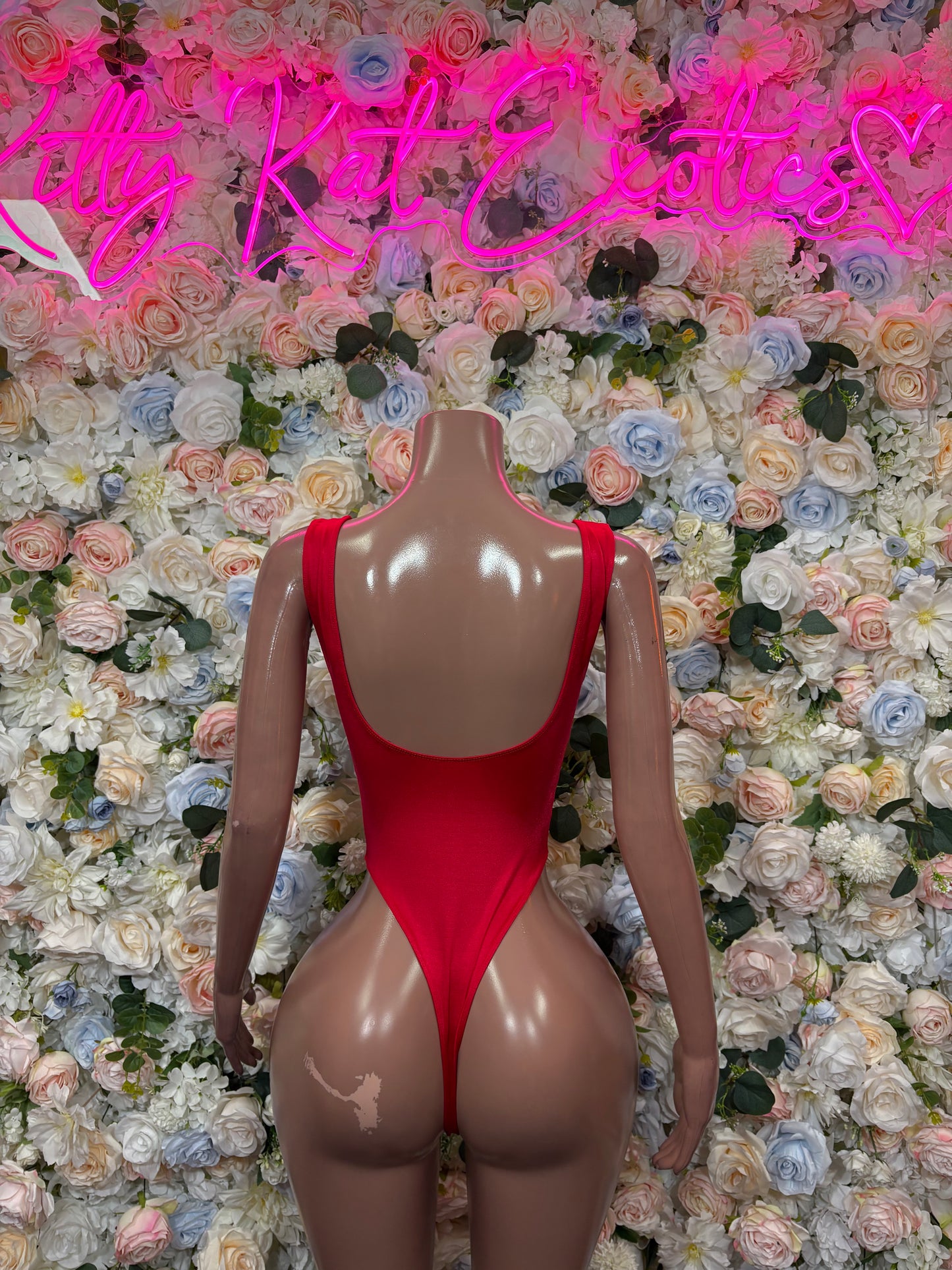 Red Bodysuit Rave Festival Outfit Women - Exotic Dancewear Stripper Clubwear Bottle Girl Ravewear