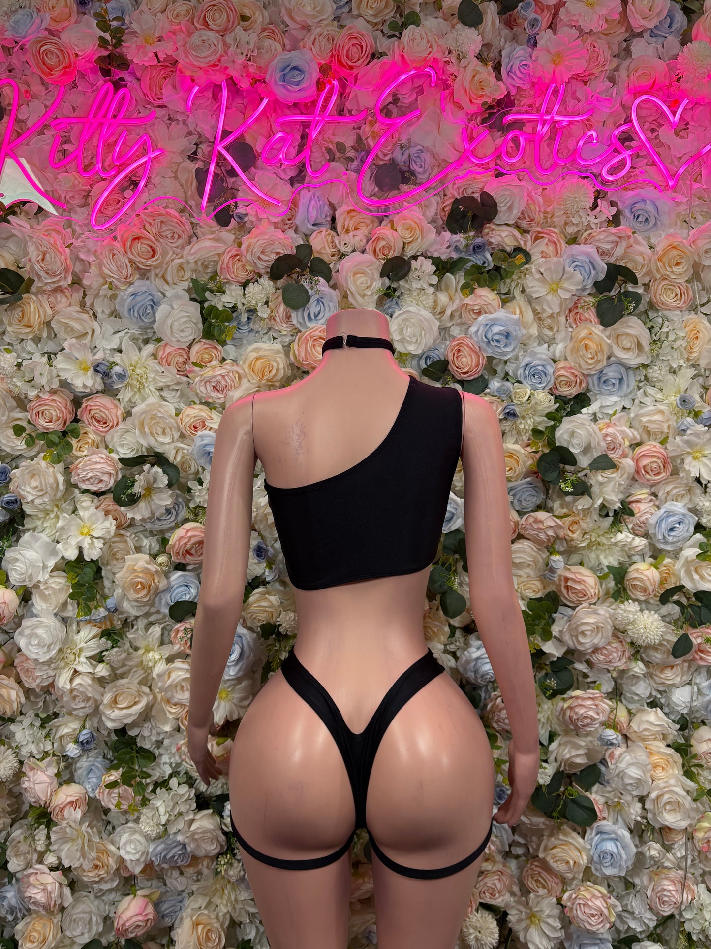 Women’s Bikini Black Festival Outfit Two Piece Set Rave Outfit Clubwear