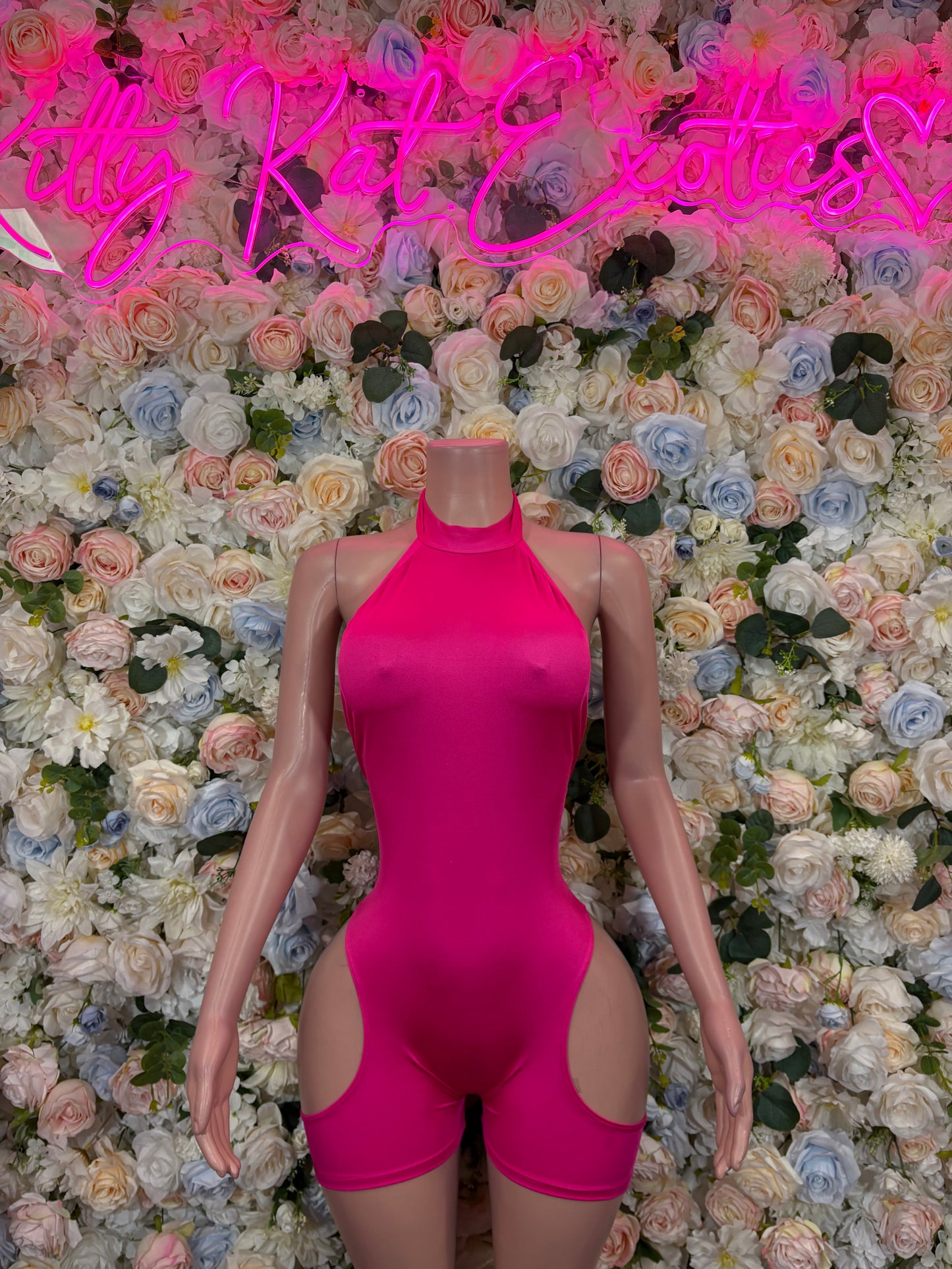 Bottlegirl Bodysuit One Piece Pink Bodysuit – Festival Exotic Dancewear Rave Outfit