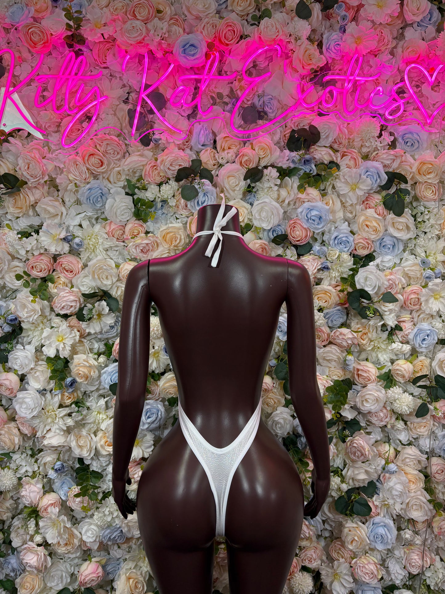 Bartender Bodysuit Summer White Design | Exotic Dancewear for Performers, Rave Outfits